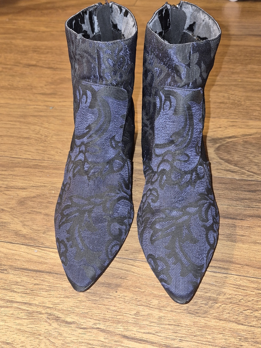 Karl Lagerfeld Paris "Maude" Brocade Floral Ankle Boots
